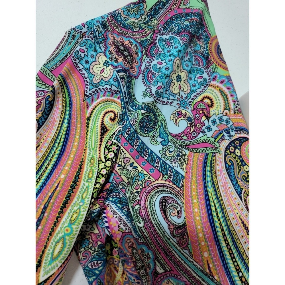 Tommy Hilfiger Womens Paisley Bell Sleeve Shift Dress Multi Color Size 8 Retro - Picture 9 of 9